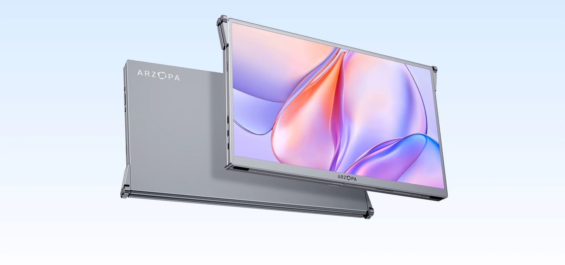 Ảnh minh họa Màn hình di động kép gập gọn ARZOPA E1 – 15.6" x 2 FHD IPS, 100% sRGB, Cắm là chạy, Chân đế tích hợp - Hàng chính hãng 2