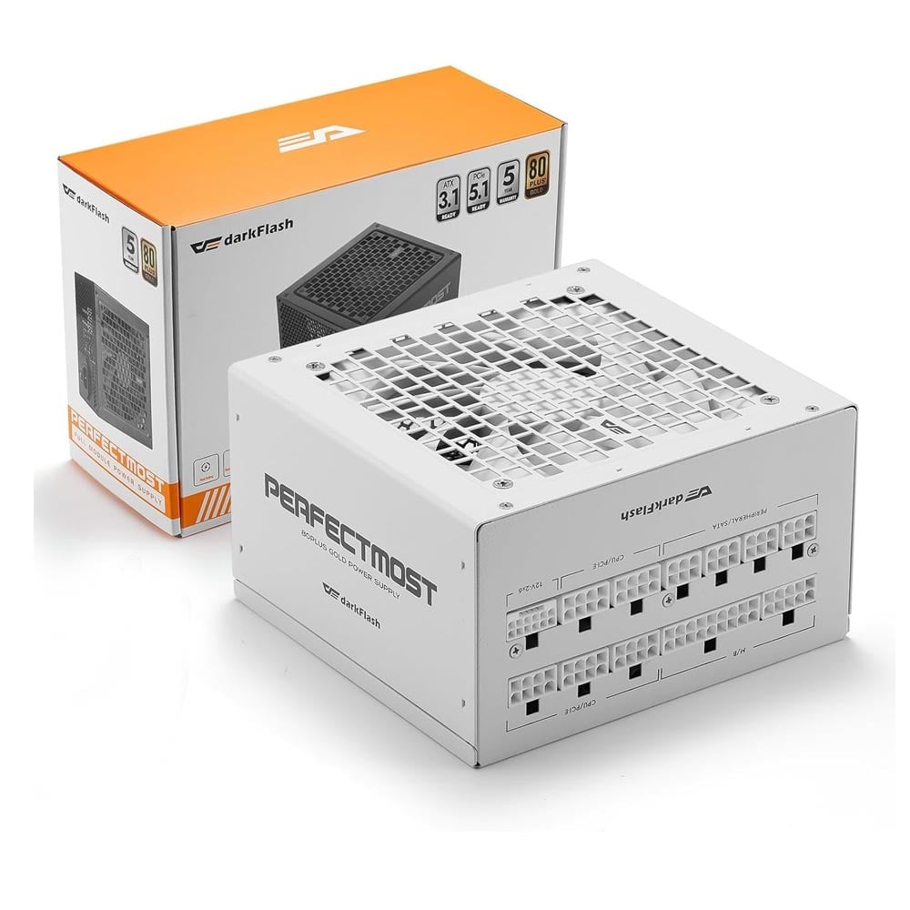 Ảnh minh họa Nguồn máy tính DarkFlash PMT 850 White -850W GOLD ATX 3.1, PCIe 5.1 (850W/ 80 Plus Gold/ Full-Modular/ ATX/ Trắng) 1