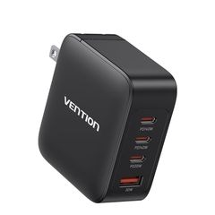  Vention 4-Port USB GaN Charging Kit US-Plug Black – Color box (140W) 