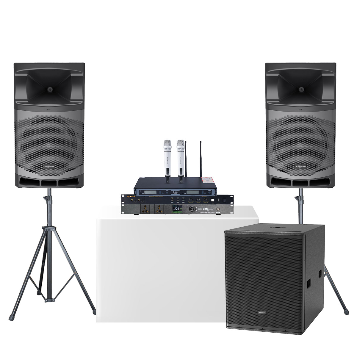 Dàn karaoke gia đình Audiocenter Active 01 (Audiocenter MA15, S3118A, BIK BPR-8600, BCE VIP6000, BKSound M8...)