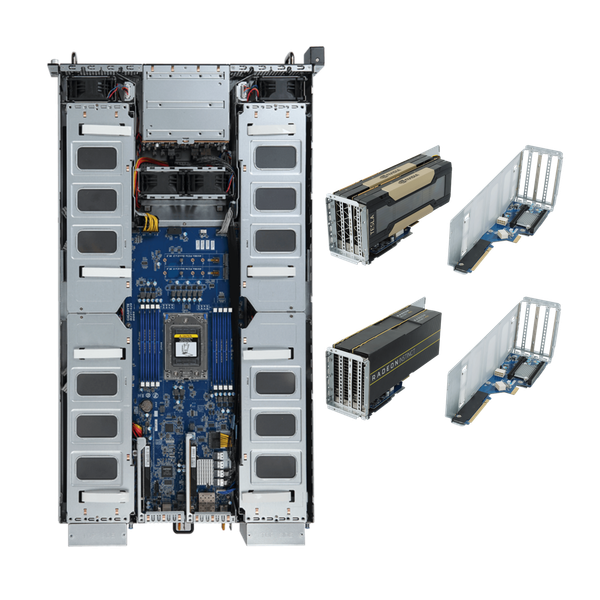 Ảnh minh họa GPU rack server Gigabyte G292-Z20 - HPC/AI Server - AMD EPYC™ 7002 - 2U UP 8 x PCIe Gen4 GPUs (Microchip solution) 2