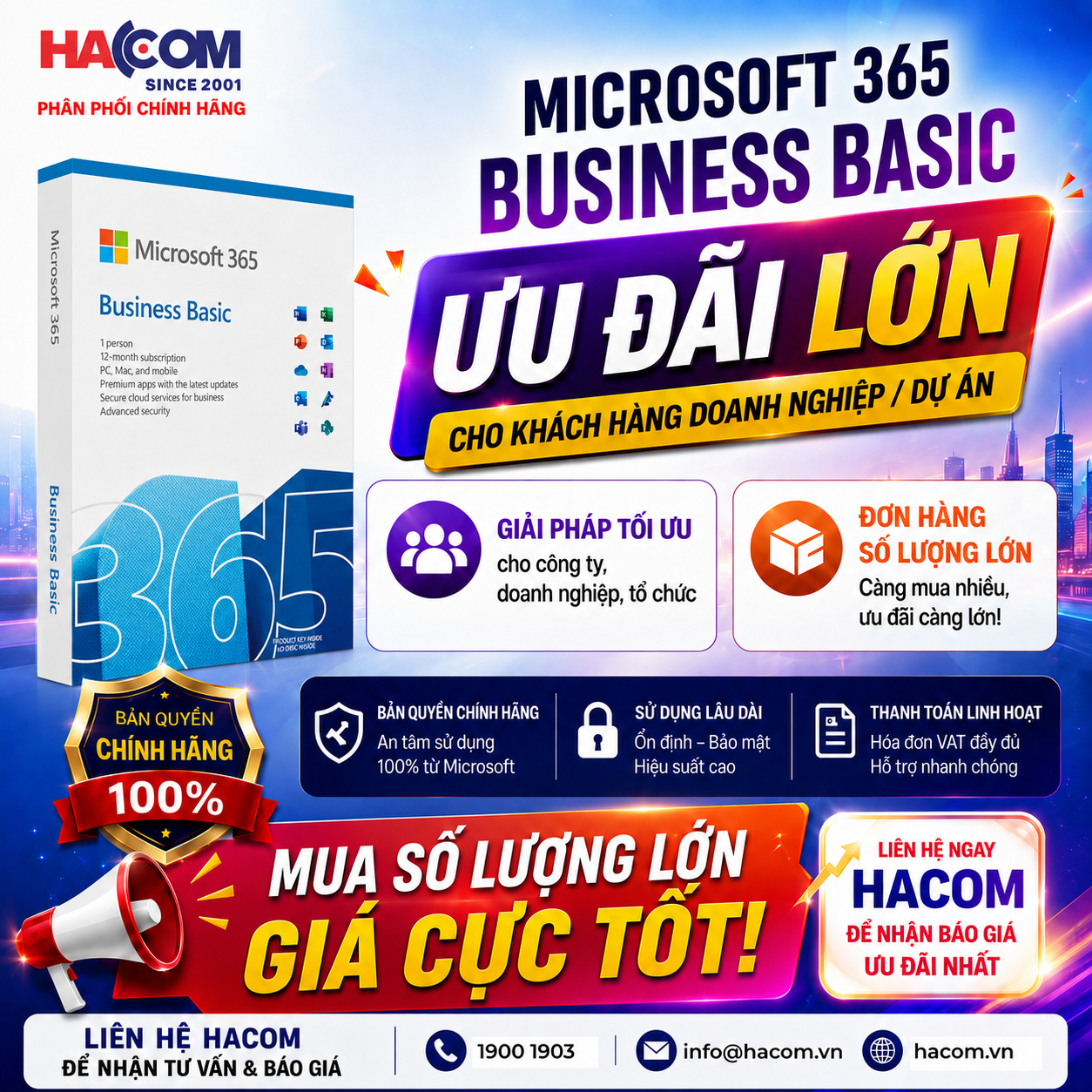 Ảnh minh họa Phần Mềm Microsoft 365 Business Basic (No Teams) + Microsoft 365 Copilot Business (1 người dùng / 12 tháng) 1