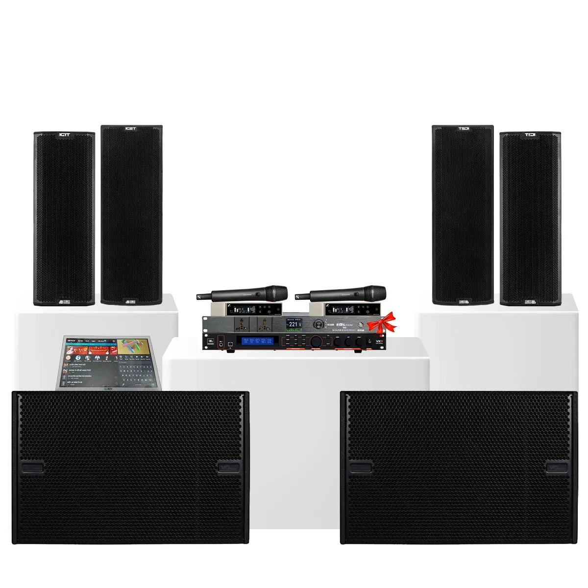 Ảnh minh họa Dàn karaoke siêu cấp villa - biểu diễn chuyên nghiệp 02 (dBTechnologies Ingenia IG1T, IG2T, JBL VX9...) 2