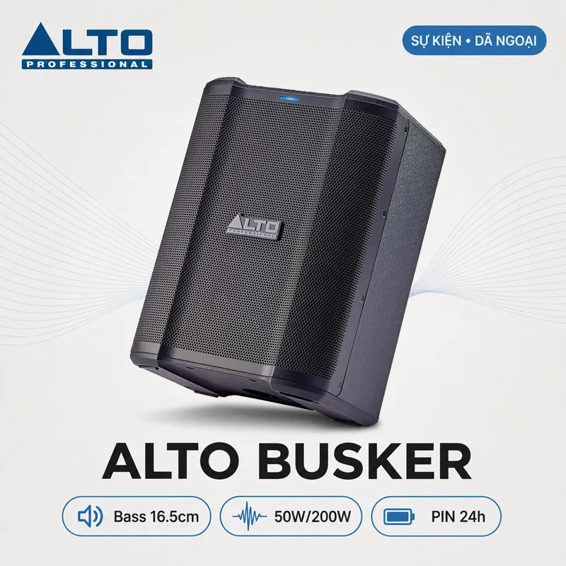Ảnh minh họa Loa di động Alto Busker (New - Brand USA, Mixer 3 kênh, Bluetooth, AUX, Alto App, All-in-one) 1