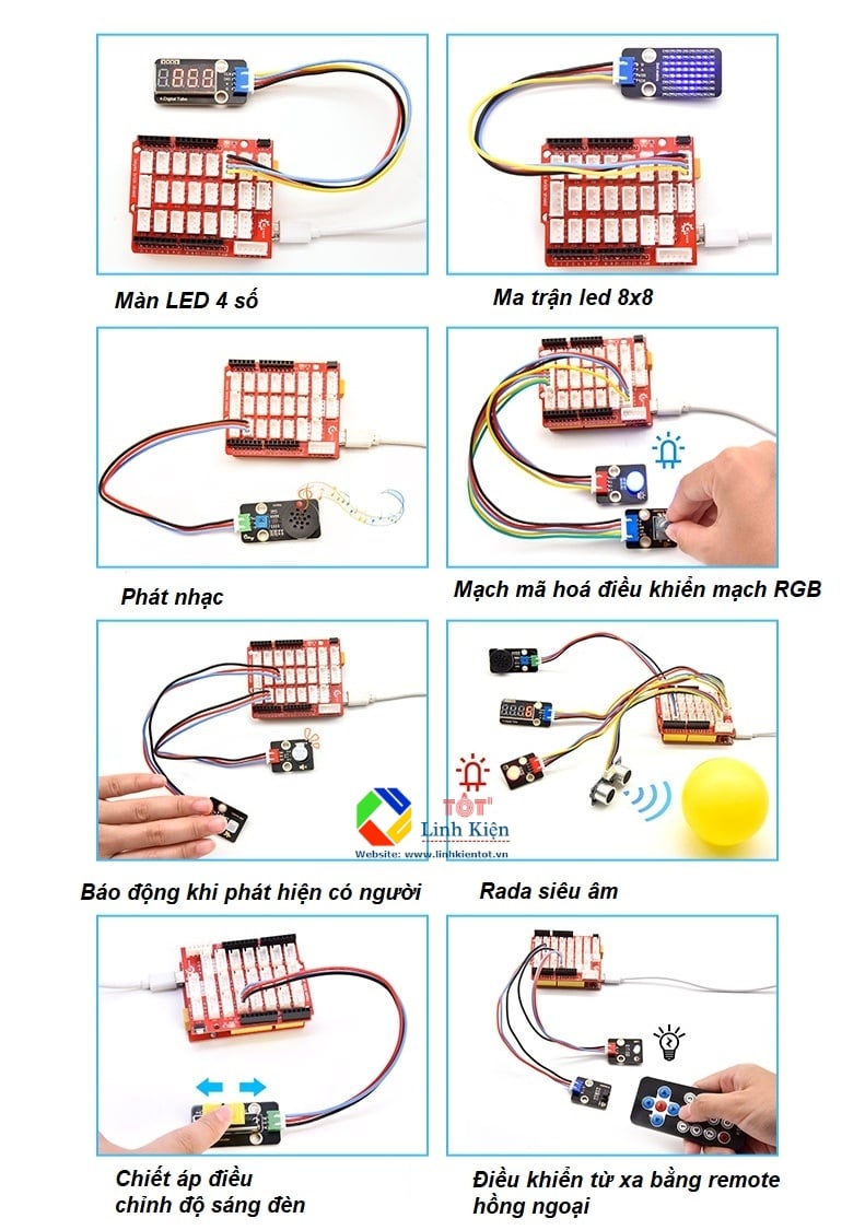 Ảnh minh họa 42 in 1 Sensor Kit - Bộ 42 cảm biến học tập Arduino, STEM, Scartch cao cấp, hàng chính hãng KEYES 2