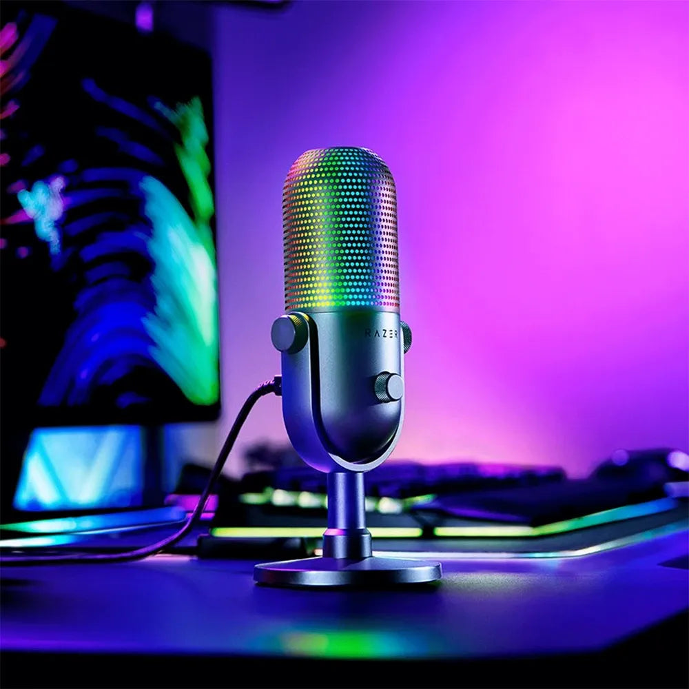 Ảnh minh họa Razer Seiren V3 Chroma RGB USB Microphone tụ điện Supercardioid với Tap-to-Mute - Đen 2