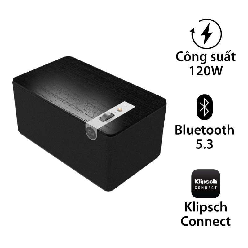 Ảnh minh họa Loa Klipsch The Three Plus, Công Suất 120W, Bluetooth 5.3, Phono/Line, RCA, Optical, Klipsch Connect 1