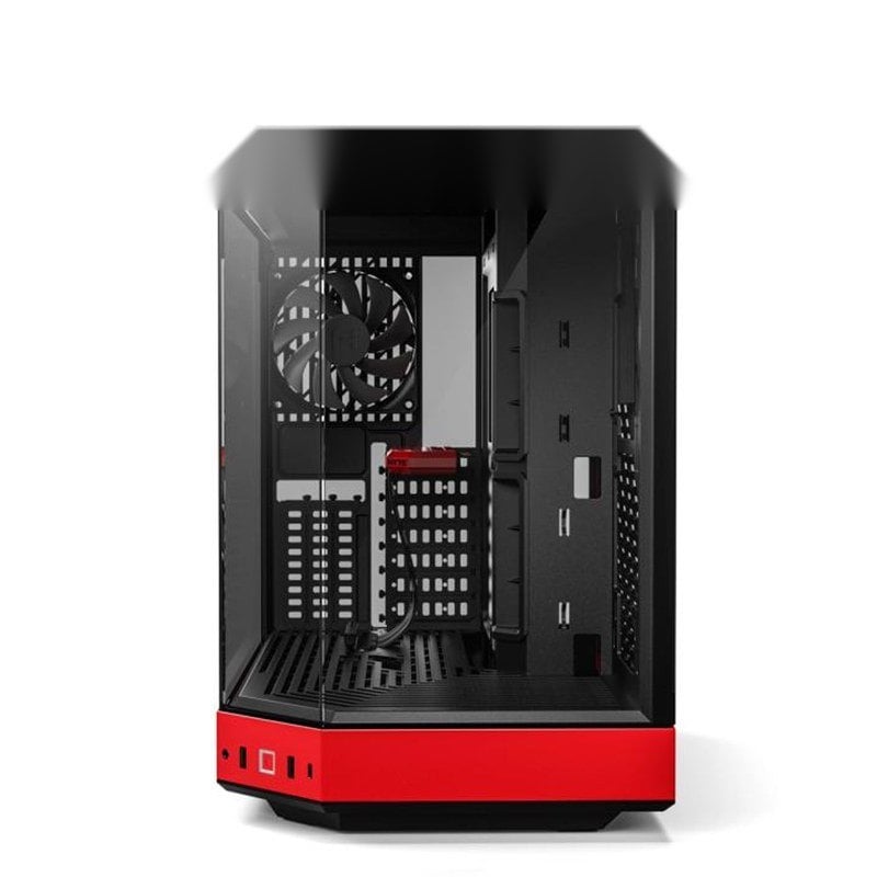 Ảnh minh họa Vỏ Case Hyte Y60 BlackCherry (CS-HYTE-Y60-BR) | Mid-Tower, Dual Chamber, Kèm sẵn Riser PCIe 4.0, Đen Đỏ 2