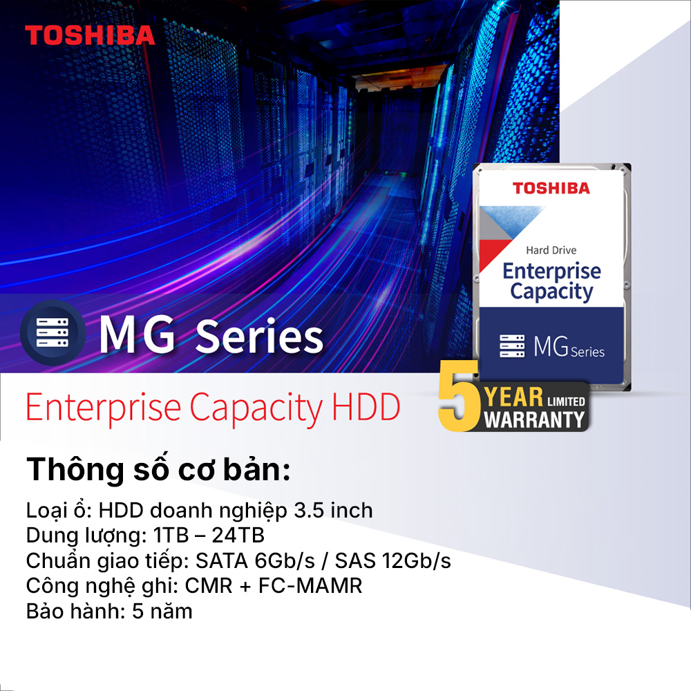 Ảnh minh họa Ổ Cứng HDD Toshiba Enterprise MG 3.5Inch Chuẩn SATA-III / SAS 3.5″ Chính Hãng 2