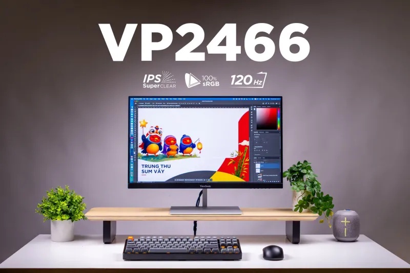 Ảnh minh họa Màn Hình ViewSonic VP2466-2K (24 inch – IPS – 2K QHD – 120Hz – 5ms – USB-C 90W – Loa) 2