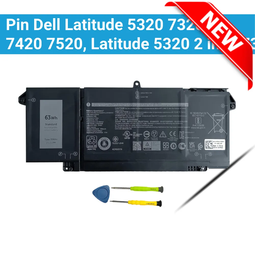 Thay Pin Dell Latitude 5320 7320 7420 7520, Latitude 5320 2 in 1, 7320 2 in 1, 7420 2 in 1, Series, 0TN2GY TN2GY 9JM71 4M1JN 1PP63 HDGJ8 MHR4G, 7FMXV Zin