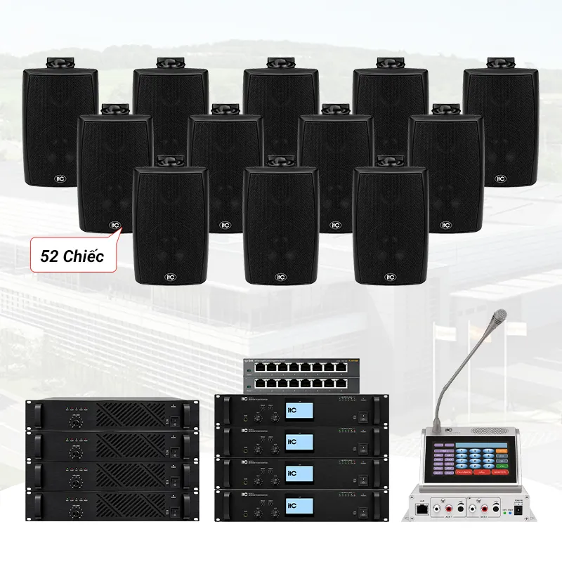 Ảnh minh họa Hệ thống âm thanh thông báo IP cho nhà xưởng trên 10.000 m2, phân 4 vùng (ITC T-776H, ITC T-61000D,...) 1