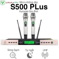  Micro không dây VinaKTV S500 Plus, Cảm Biến Tự Ngắt, Có Khả Năng Dò 