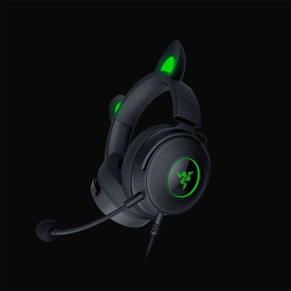 Ảnh minh họa Tai nghe chơi game RGB có dây Razer Kraken Kitty V2 Pro – TriForce 50mm, âm thanh vòm 7.1, tai thay đổi (Đen) 1
