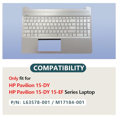 Ảnh minh họa Thay Vỏ Laptop HP Pavilion15T-DY 15Z-EF 15-DY 15-EF 15S-EQ 15S-FQ 15S-FR Laptop Assembly Part M17184-001 L63578-001 Sliver Replacement Palmrest Upper Case Top Cover with Non-Backlit Keyboard for Zin 2