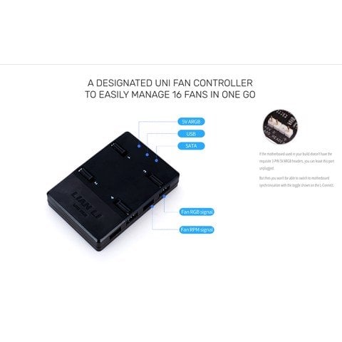 Ảnh minh họa Fan Lian Li UNI Fan SL 120 Triple Black (LED ARGB - Fan ghép nối không dây) 3