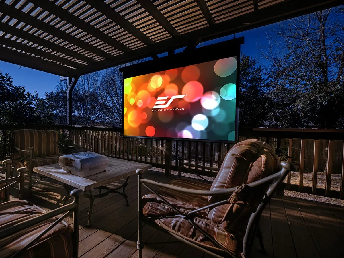Ảnh minh họa Màn chiếu Elite Screens Yard Master Electric 165 inch OMS165H-ELECTRIC – Màn chiếu điện ngoài trời 1