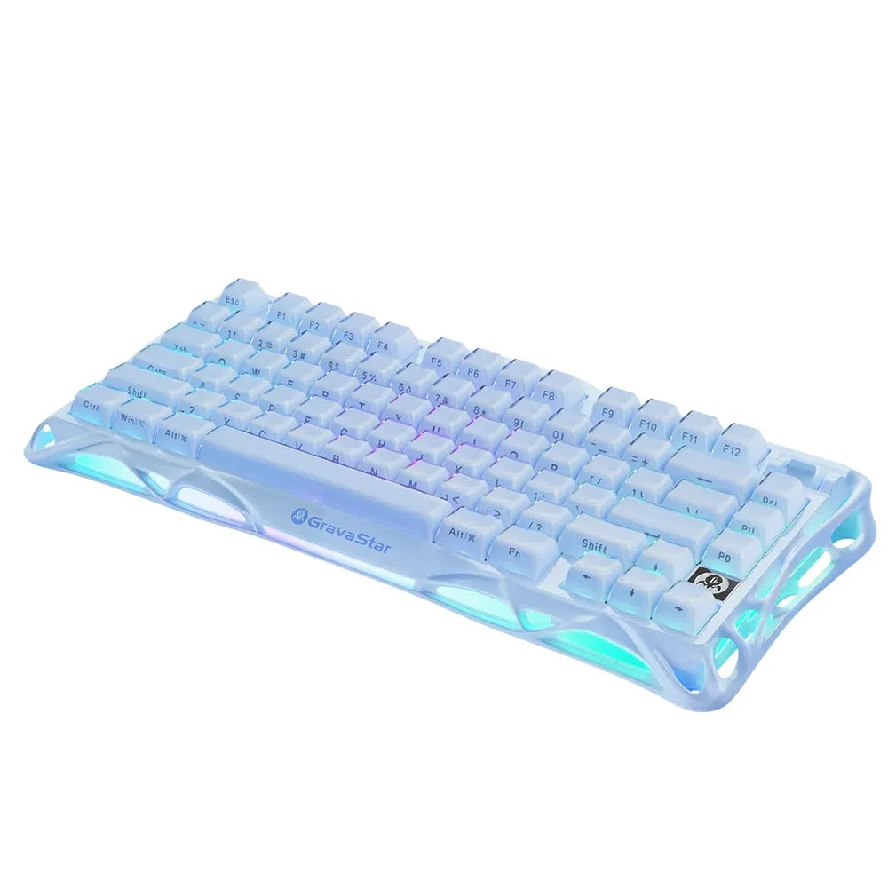 Ảnh minh họa GravaStar Mercury K1 75% Bàn phím Gaming Cơ Không dây Special Edition Ice Blue 1