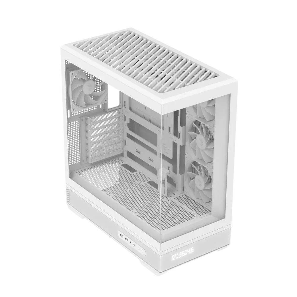 Ảnh minh họa Vỏ case Gaming Mid-Tower Aerocool P500B Digi v1 với màn hình LED kỹ thuật số - Trắng 1