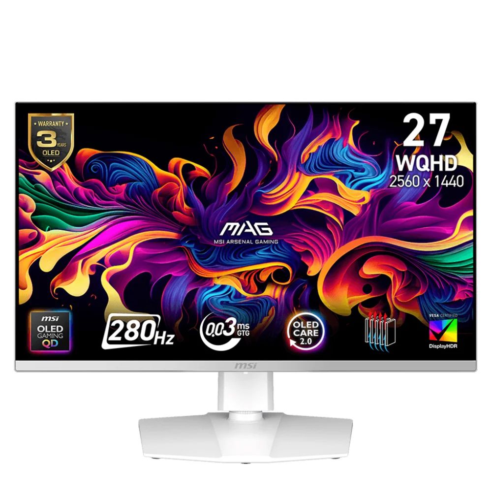 Màn hình gaming MSI MAG 272QPW QD-OLED X28 (26.5Inch/ 2K/ 0,03ms/ 280Hz/ 450 cd/m2/ QD-OLED)