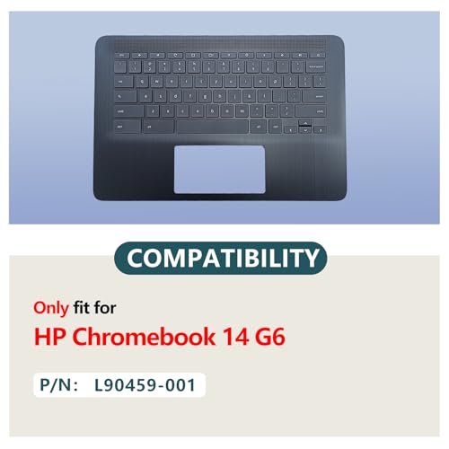 Ảnh minh họa Thay Vỏ Laptop HP Chromebook 14 G6 Laptop Upper Case Palmrest with Keyboard Assembly Part L90459-001 Replacement for Zin 2