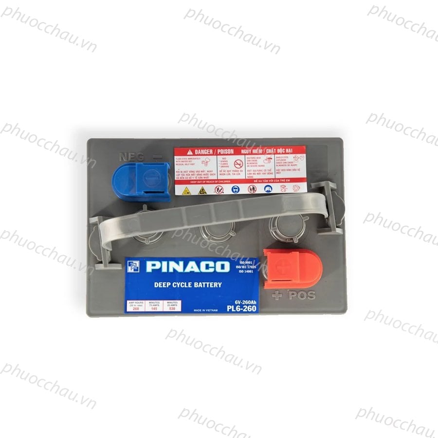 Ảnh minh họa Ắc Quy Xe Điện PINACO PL 6-260 6V-260Ah, acquy dùng cho xe golf, xe điện 3