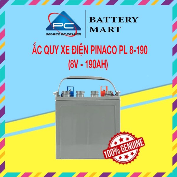 Ảnh minh họa Ắc Quy Xe Điện PINACO PL 8-190 8V-190Ah, acquy dùng cho xe golf, xe điện 1