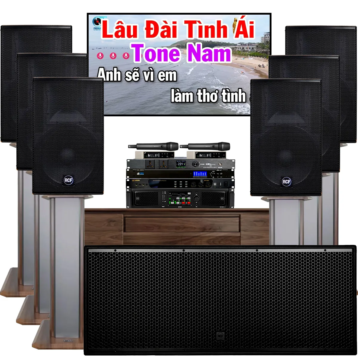 Ảnh minh họa Dàn karaoke gia đình, biệt thự Vip RCF 06 (RCF C5212W MK3, XPS 16K, BPR-8600, RCF S29, dBTechnologies AC26N,…) 1