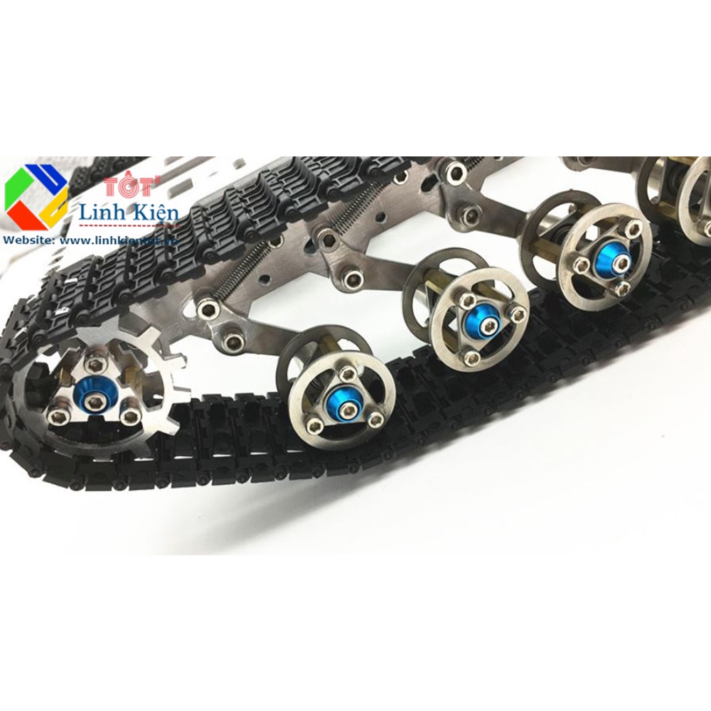 Ảnh minh họa Bộ khung robot xe tăng tank A-08 - Robot tăng bánh xích khung nhôm động cơ 12v 1