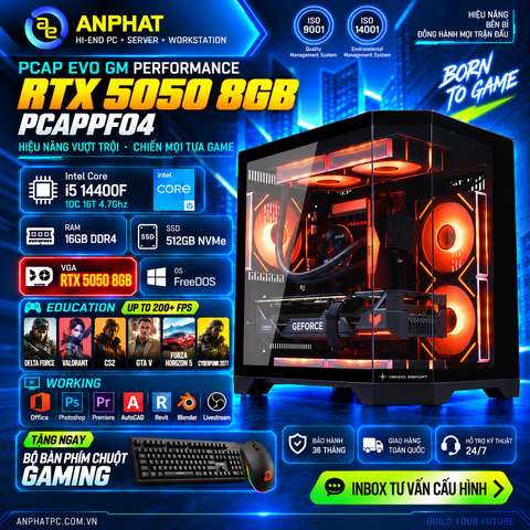 PC GAMING PCAP EVO GM PERFORMANCE RTX 5050 8GB / Intel Core i5 14400F