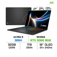  Laptop MSI Stealth 16 AI+ B3WF-007VN (Ultra 9 386H/RTX 5060 8GB) 