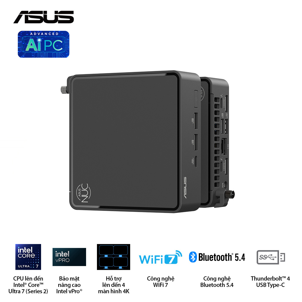 Ảnh minh họa Mini PC NUC ASUS 15 Pro Slim | U300, 2xDDR5 5200MHz, 1xNVMe, 2xHDMI 2.1, 1xTypeC (BNUC15CRLIP00000) 3