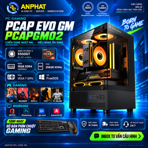 PC GAMING PCAP EVO GM STARTER VEGA 7 / AMD Ryzen 5 5500GT / RAM 16GB /