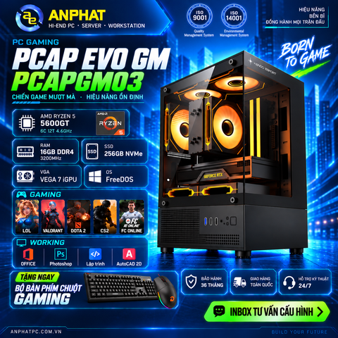 PC GAMING PCAP EVO GM STARTER VEGA 7 / AMD Ryzen 5 5600GT / RAM 16GB /