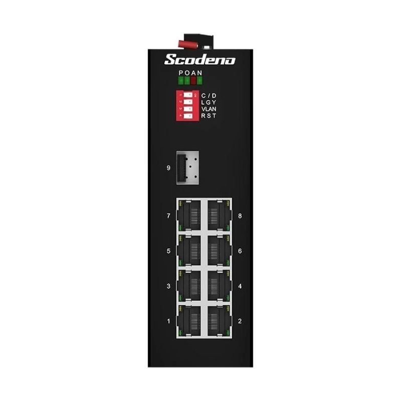 Scodeno SIS65-1GX8GT Switch Công Nghiệp 9 Cổng 1*1000 Base-X, 8*10/100/1000 Base-T None PoE
