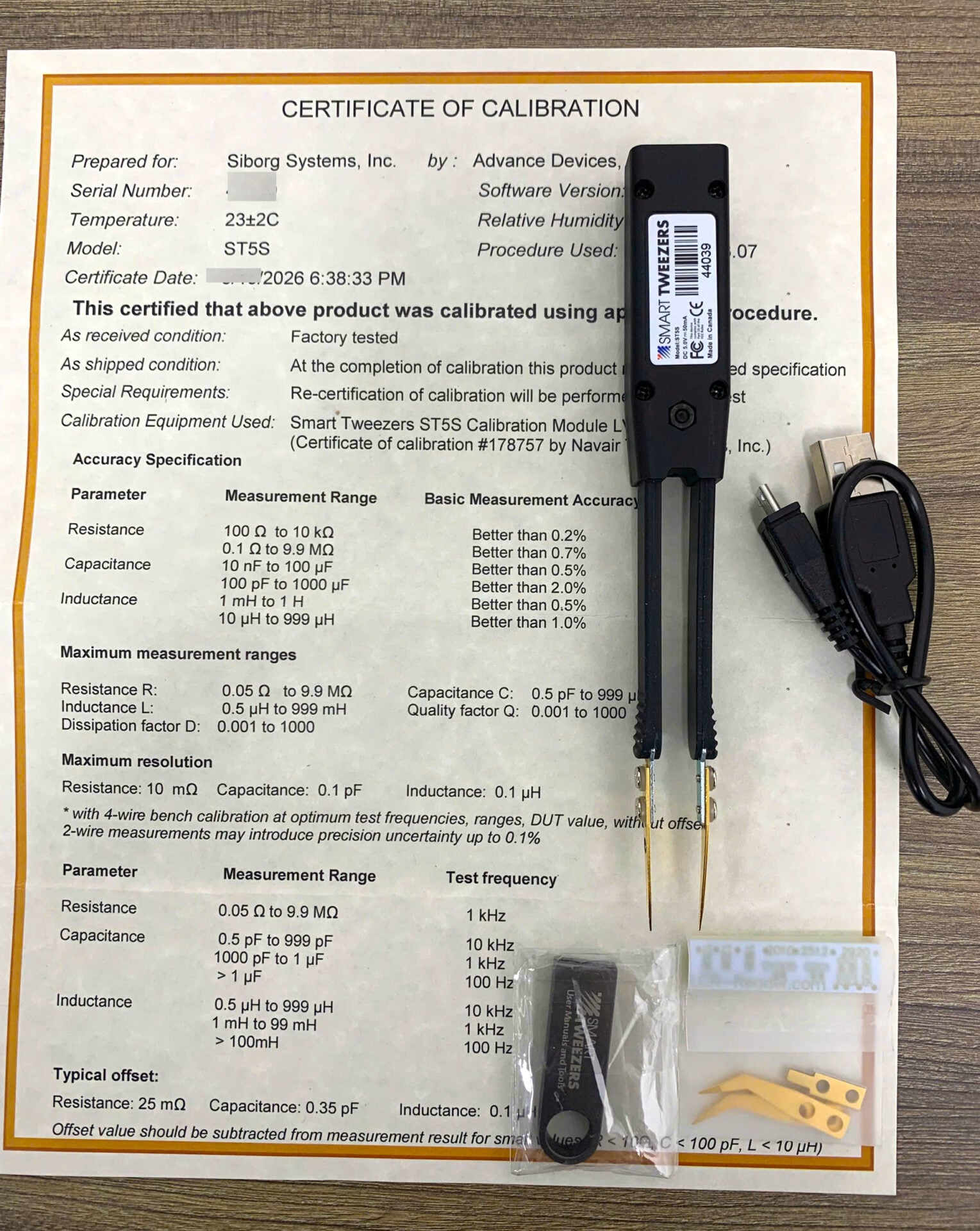 Ảnh minh họa Siborg Systems smart tweezers ST-5S thiết bị đo thông số LCR linh kiện PCB 1