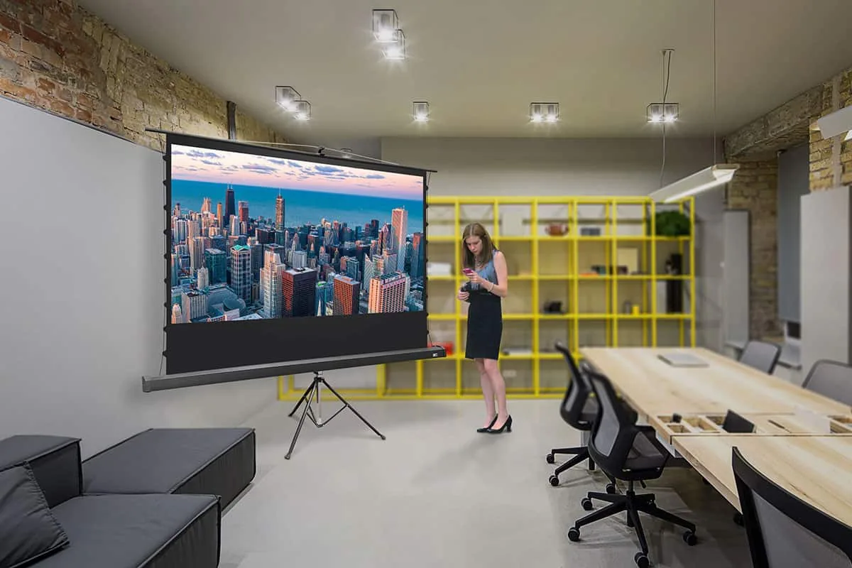 Ảnh minh họa Màn chiếu Elite Screens Tripod Tab-Tension CineGrey 5D 124 inch TT124UHD5 – Màn chân đứng chống sáng 1