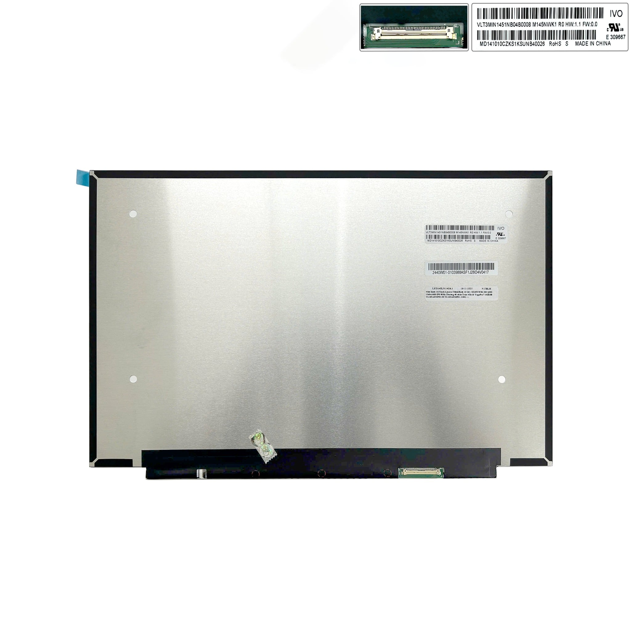 Ảnh minh họa Màn hình 14.5 Lenovo ThinkBook 14 G6+ M145NWK1 R0 QHD 2560x1600 IPS 90Hz Thường 40 chân Tràn viền & YogaPro7 14IRH8 TL145ADMP01-00 TL145ADMP01 (ORG +) 1