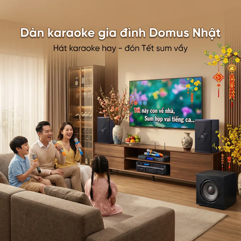 Ảnh minh họa Dàn karaoke gia đình Domus 24 (Domus DP-6210 MAX, Audiocenter CT1200, BKSound KP500, BKSound SW212, BCE U900 Plus X) 3