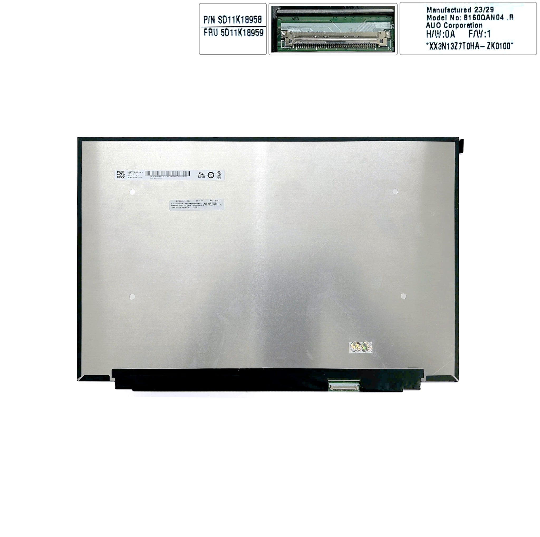 Ảnh minh họa Màn hình 16 Lenovo ThinkBook 16 G6+ IMH B160QAN04.R WQXGA+ 3200x2000 IPS 120Hz Thường 40 chân & FRU : 5D11K18959 MNGO07ZA1-4 16 G7+ (ORG +) 1