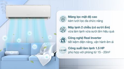 Máy lạnh 2 chiều Gree Inverter 1.5 HP CHARM12HI