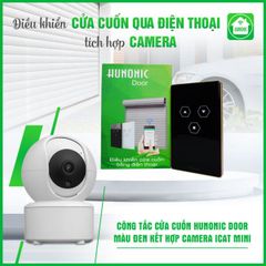  Combo Công Tắc Cửa Cuốn Hunonic Màu Đen Kết Hợp Camera Icat Mini 