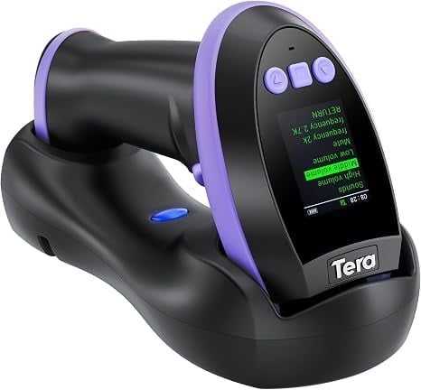 Máy Quét Mã Vạch Tera HW0009 2D Không Dây Có Màn Hình - Màu Tím