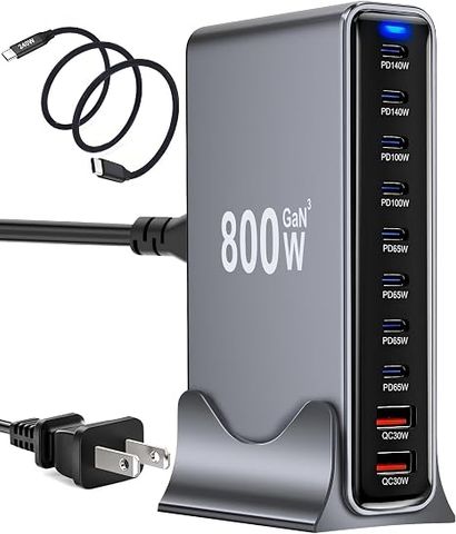 Trạm Sạc USB-C 800W GaN III Đa Cổng PD 140W