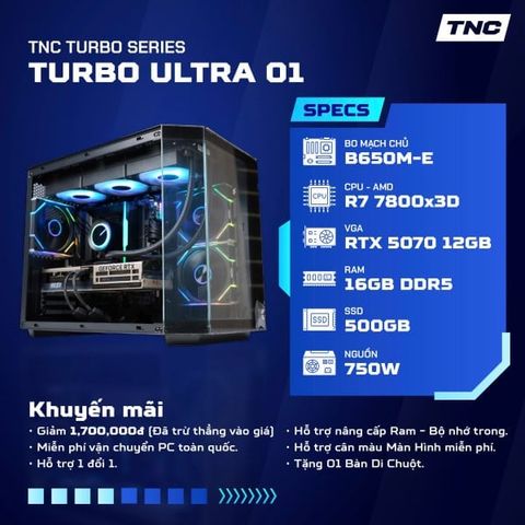 PC Gaming TNC Turbo Ultra - 01 | Cấu Hình Khủng 4K & Dịch Vụ Sửa Chữa