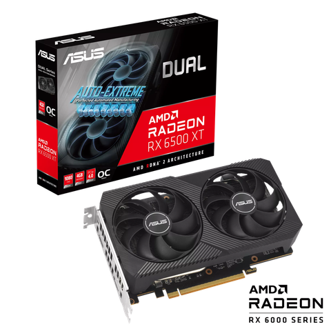 Card màn hình ASUS Dual Radeon RX 6500 XT V2 OC Edition 4GB GDDR6 (DUAL-RX6500XT-O4G-V2)