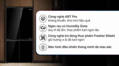 Tủ lạnh Aqua Inverter 660 lít Multi Door AQR-M727XA(GB)U1