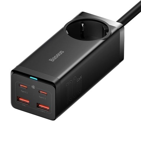 Bộ sạc nhanh tích hợp dây nguồn nối dài Baseus GaN3 Pro Desktop Powerstrip 5 in 1