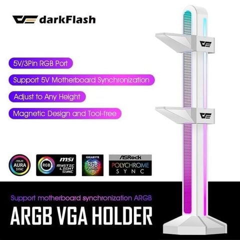 Thanh Đỡ VGA Darkflash DL240 White | Chống Xệ Card ARGB Cao Cấp