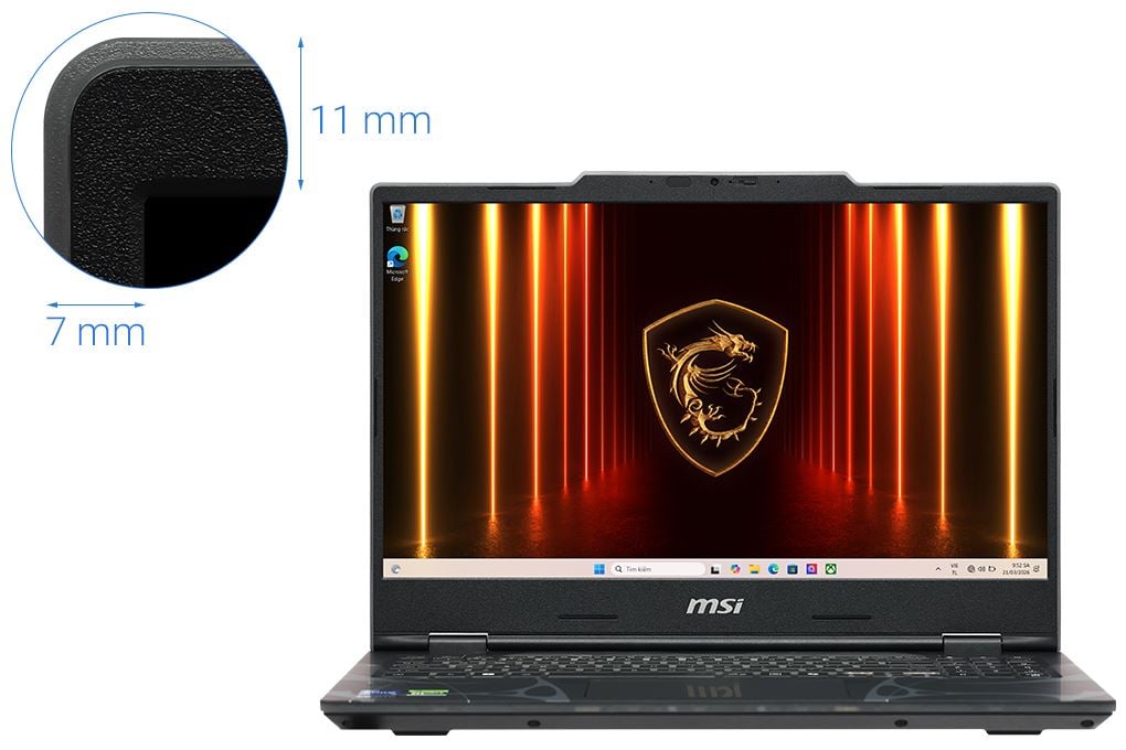 Ảnh minh họa Laptop MSI Gaming Cyborg 15 B13WFKG - 658VN (i7 13620H, 16GB, 1TB, RTX 5060 8GB, Full HD 144Hz, Win11) 2